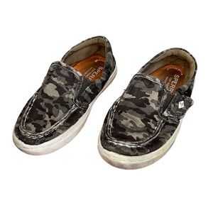 Sperry top-sider camo toddler boys slip on memory foam Velcro shoes size 9M